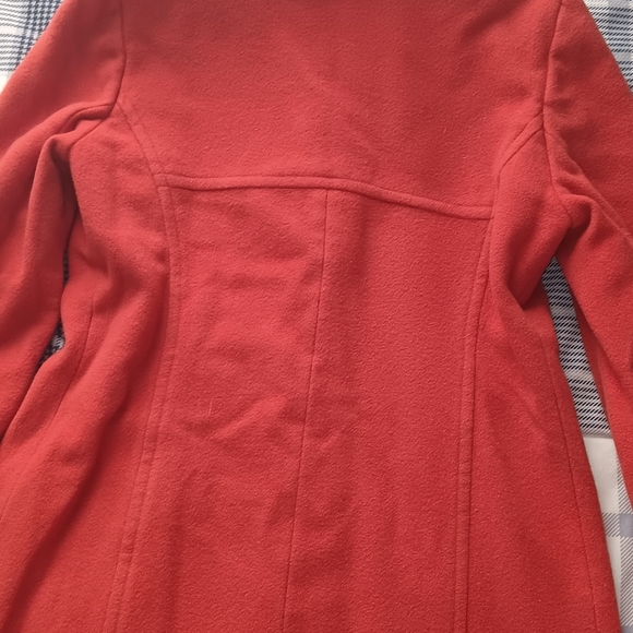 CHARLES KLEIN Orange Long Coat Size 6 - Picture 2 of 14